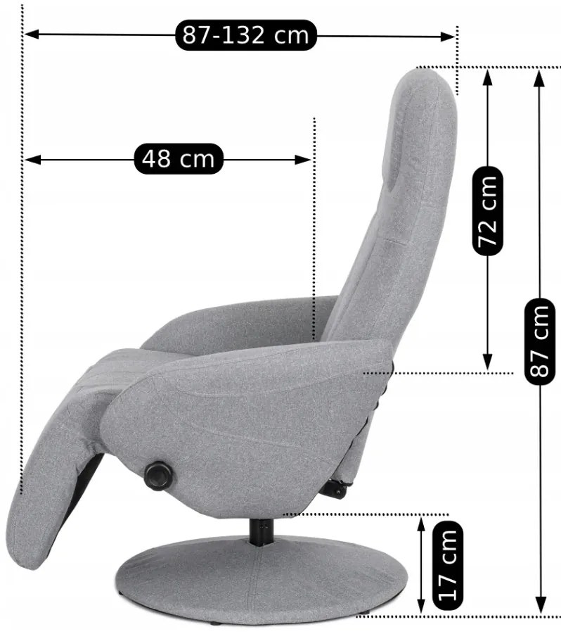 Modern Fotel Szürke Szövet Kárpittal. TONY