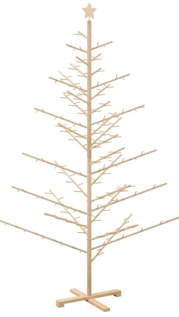 Fából készült Karácsonyfa Természetes 210 cm Tömör fenyőfa
