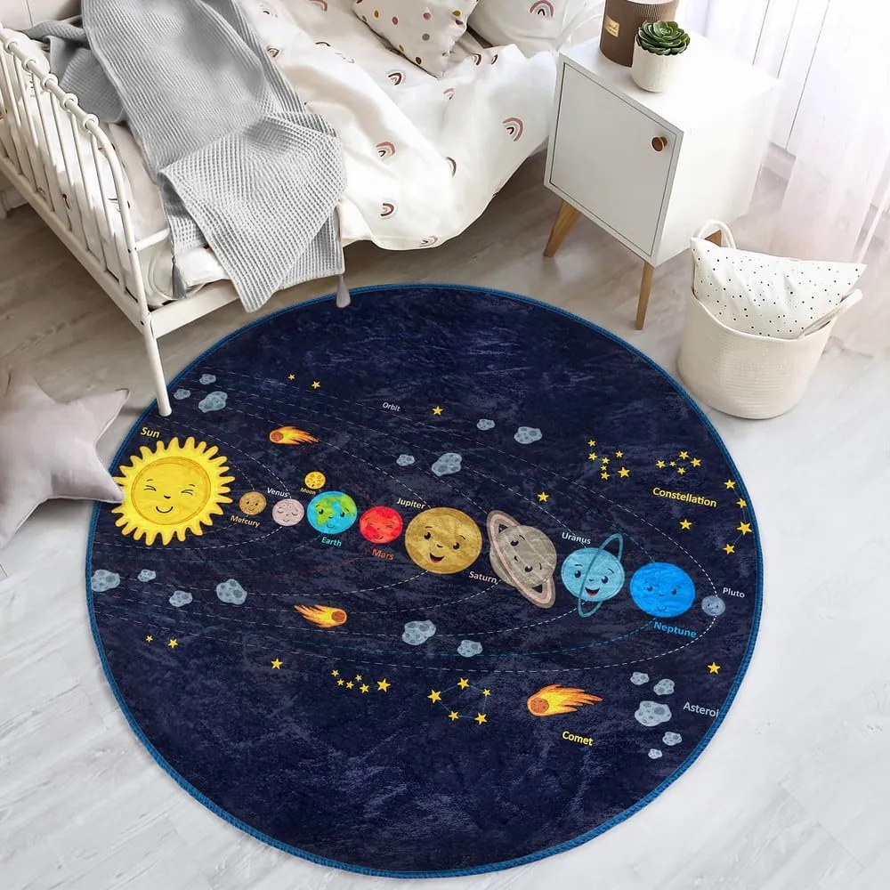 Sötétkék gyerek szőnyeg ø 100 cm Comfort – Mila Home