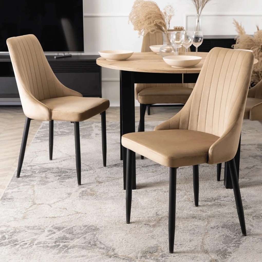 Bézs Bársony Étkezőszék. BARI