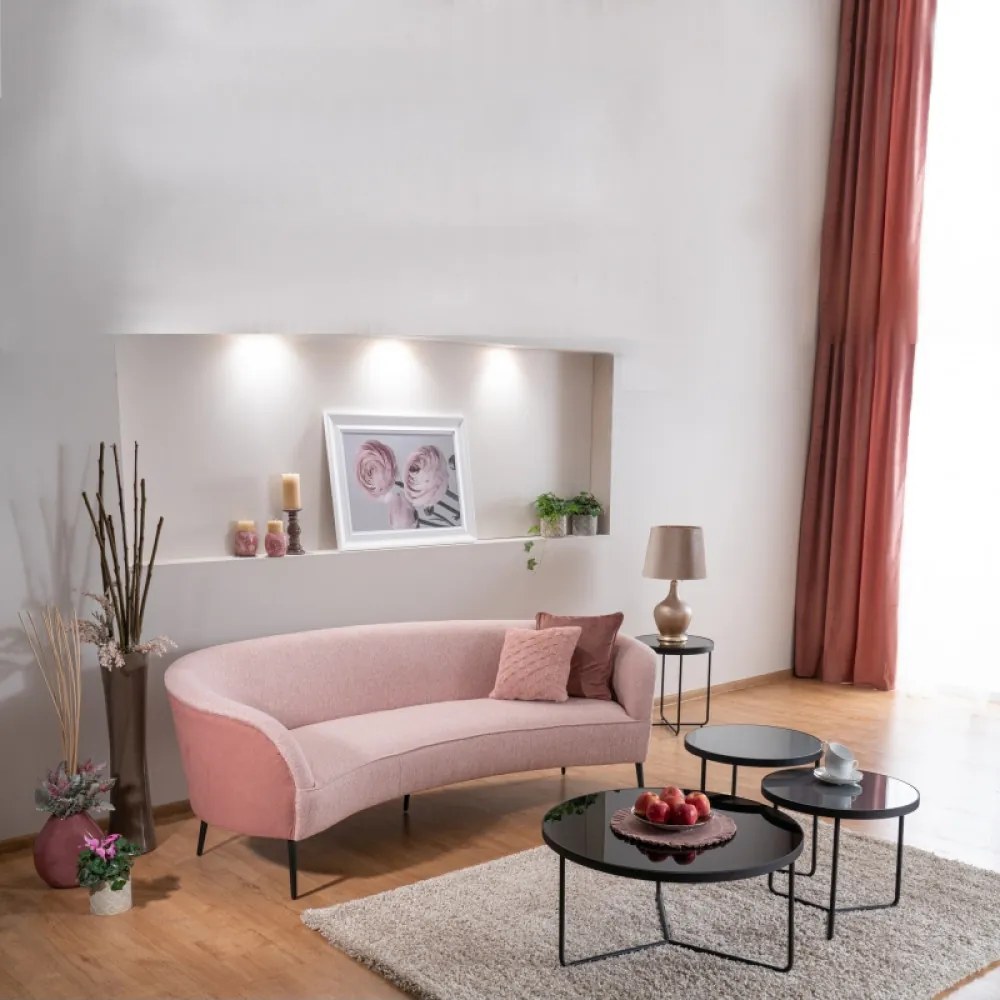 Artemida dohányzóasztal szett Fekete - Szürke 80 cm