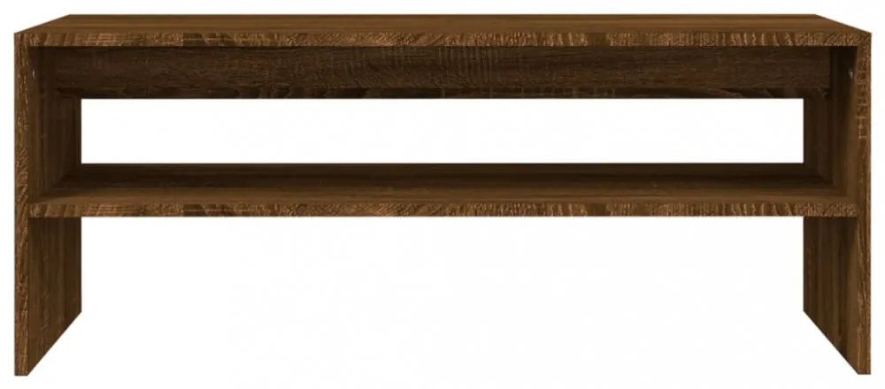 barna tölgyszínű szerelt fa dohányzóasztal 100 x 40 x 40 cm