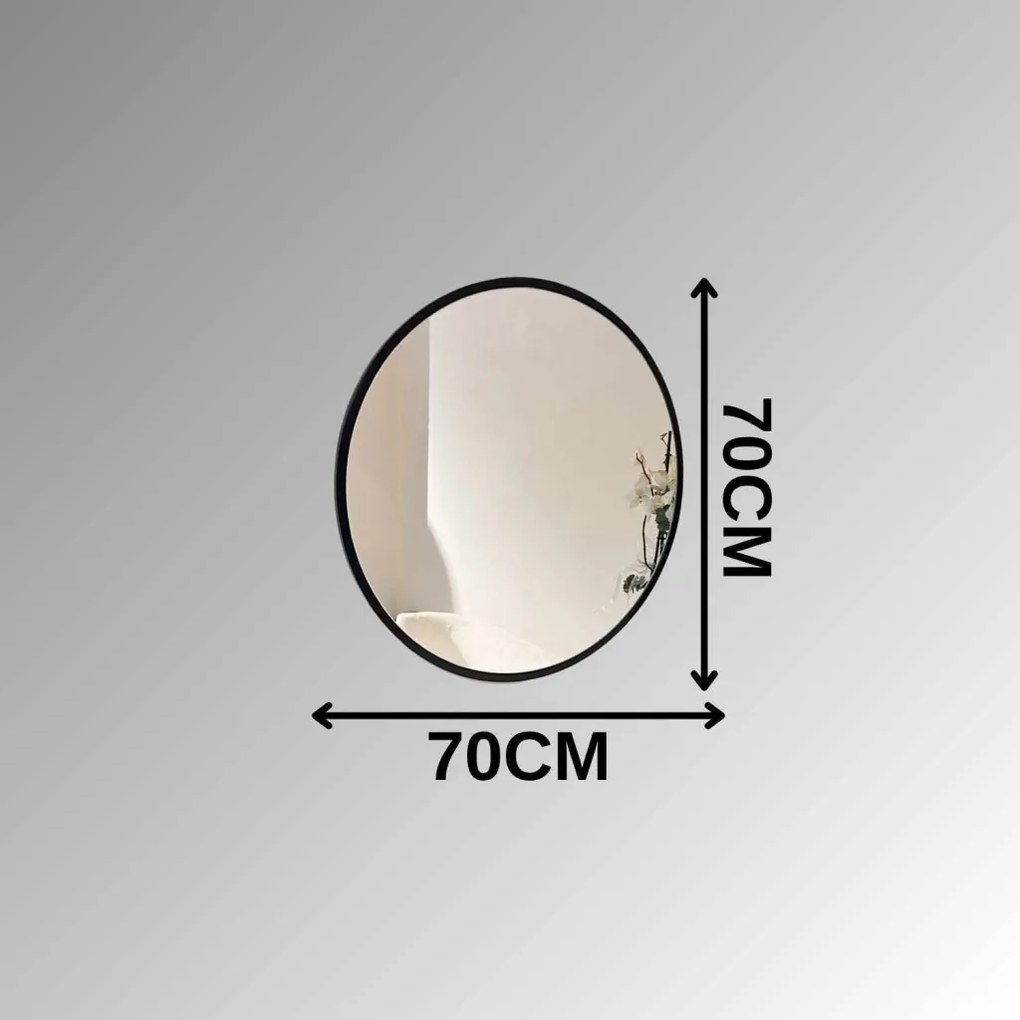 Yuvarlak tükör, arany, Ø70 cm