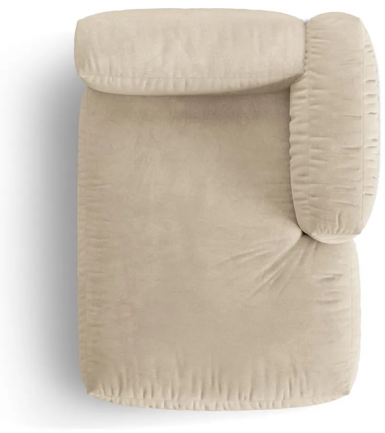 Bézs bársony kanapé modul (jobb oldali) Martina – Micadoni