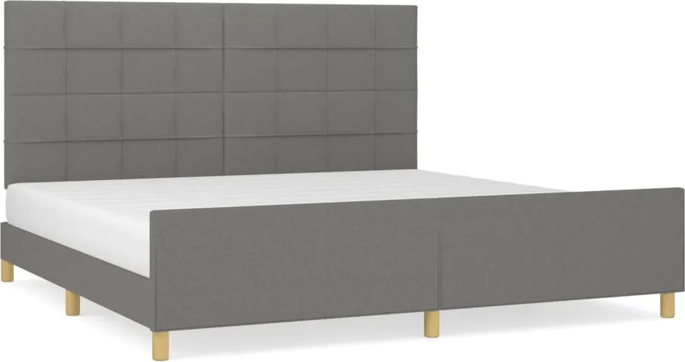 vidaXL sötétszürke szövet ágykeret matrac nélkül 200 x 200 cm