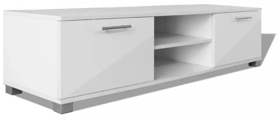 magasfényű fehér TV-szekrény 120 x 40,5 x 35 cm