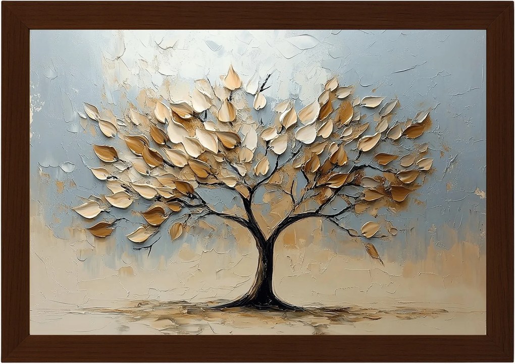 Poszter Keret Fa Dekoráció Fa Élet Boldogság Levelek 3D 60x40