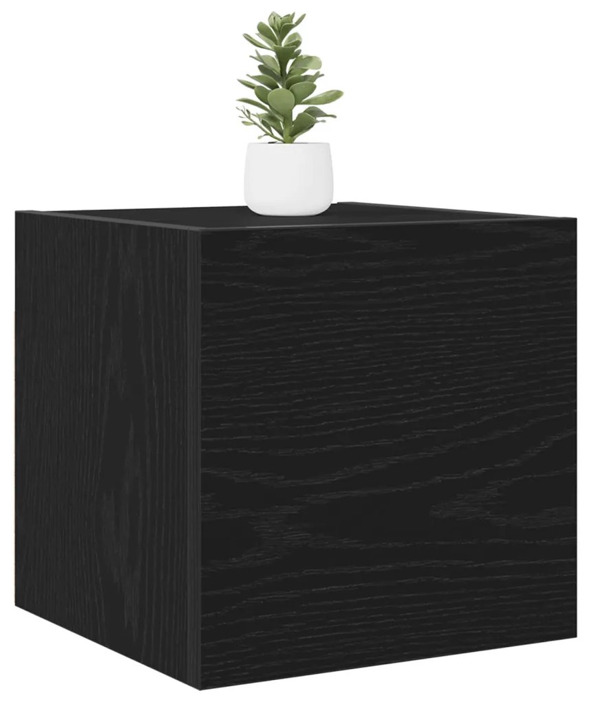 Fali TV Szekrények 2 db Fekete Tölgy 30,5x30x30 cm