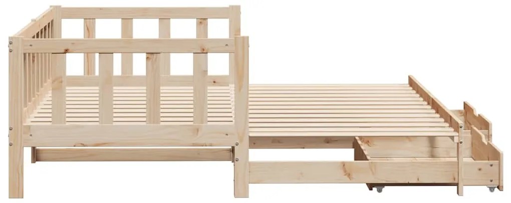 kihúzható heverő fiókokkal matrac nélkül 90 x 190 cm