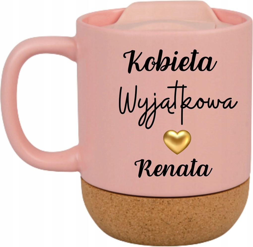 Bögre Rózsaszín Parafa Vicces Ajándék Valentin Nap Nő Egyedi Név