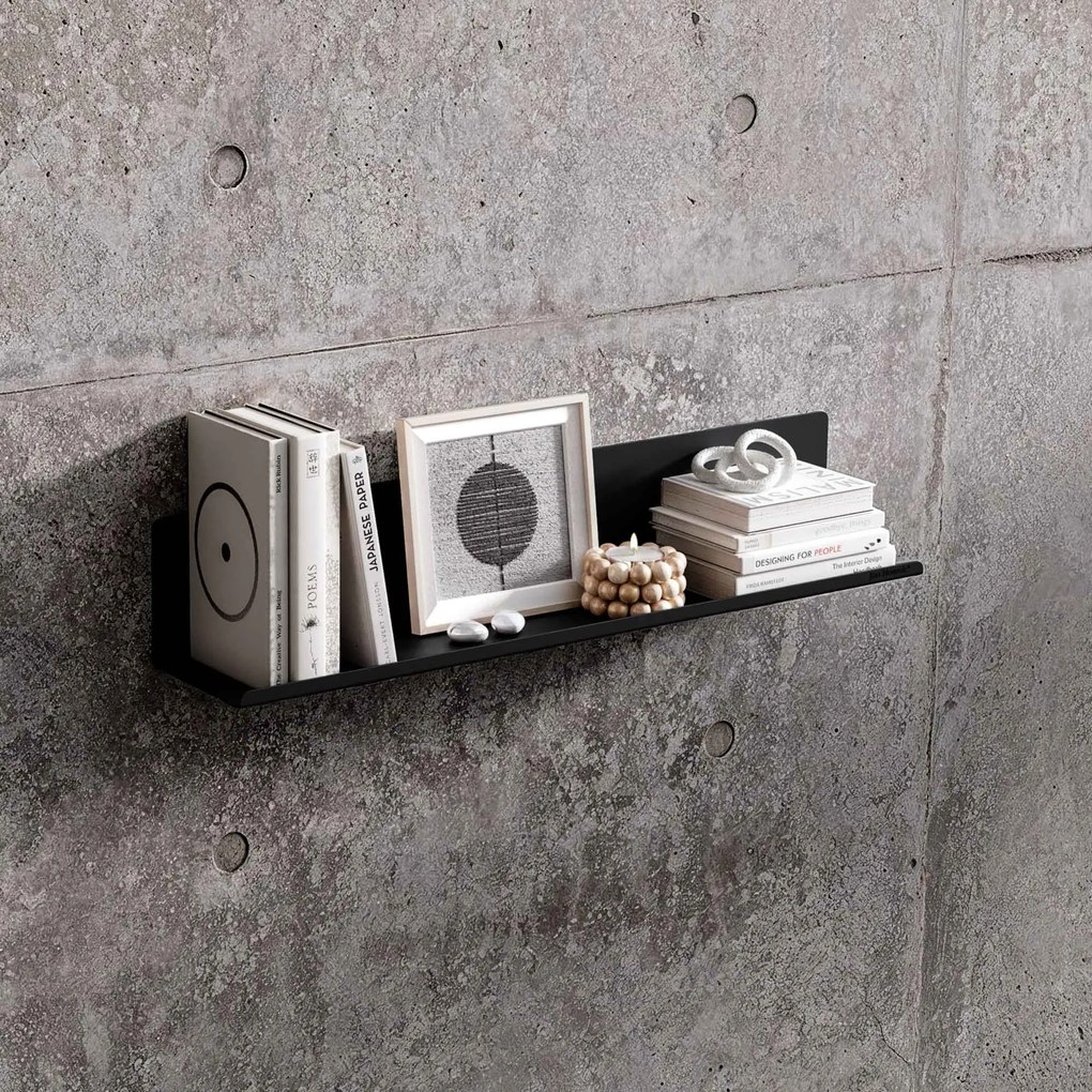 Fali polc JOANNE 700 mm, fekete