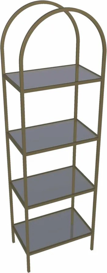 Fém könyvespolc, antik-átlátszó, 47 cm