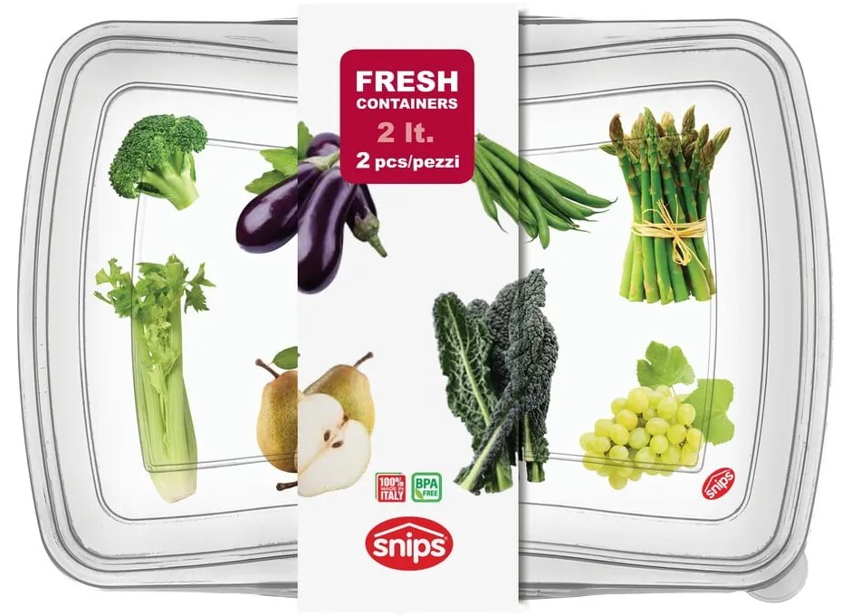 Classic 2 db-os élelmiszer tárolódoboz szett, 2 l - Snips