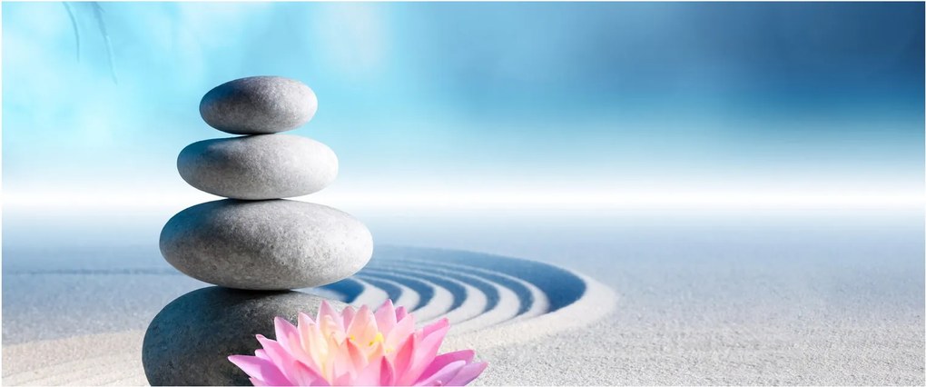 Homok, liliom és spa kövek képe (120x50 cm)
