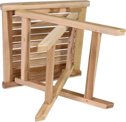 Összecsukható teakfa szék Divero fürdőszobába 45 cm