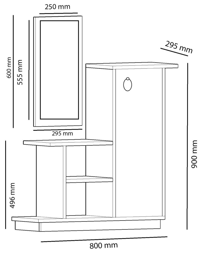 Előszoba bútor Kenulu (tölgy + antracit) . 1093883