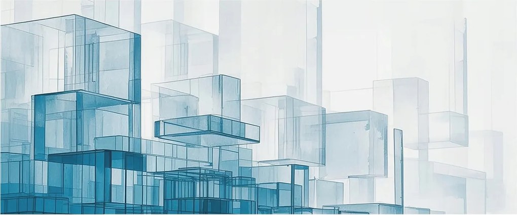 Fali tapéta Panorámával Átlátszó kockák 250x104