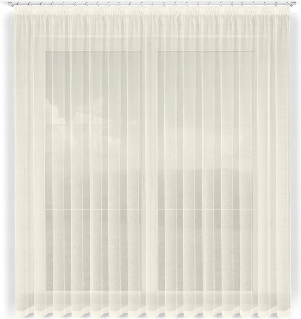 Függöny 600X245,EKRÜ Fátyol,egyenes, Felhajtható 5CM