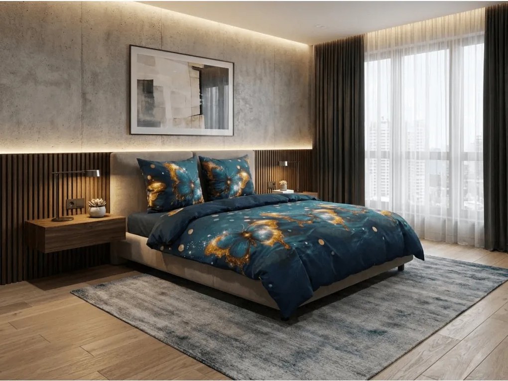 Mikroszálas ágyneműhuzat MYSTIC BUTTERFLY kék Ágyneműhuzat mérete: 70 x 80 cm | 140 x 200 cm