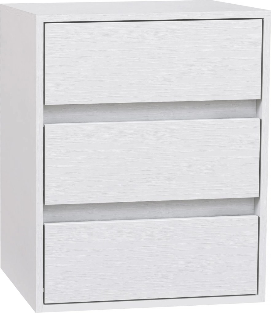 HOMCOM 3-Fiókos Modern Komód Hálószobába és Előszobába, Forgácslap Komód, 40x30x50.5 cm, Fehér | Aosom