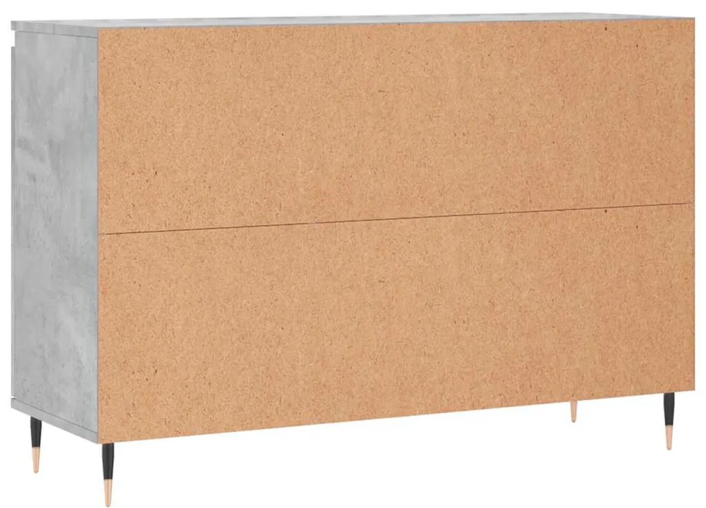 betonszürke szerelt fa tálalószekrény 101,5 x 35 x 70 cm