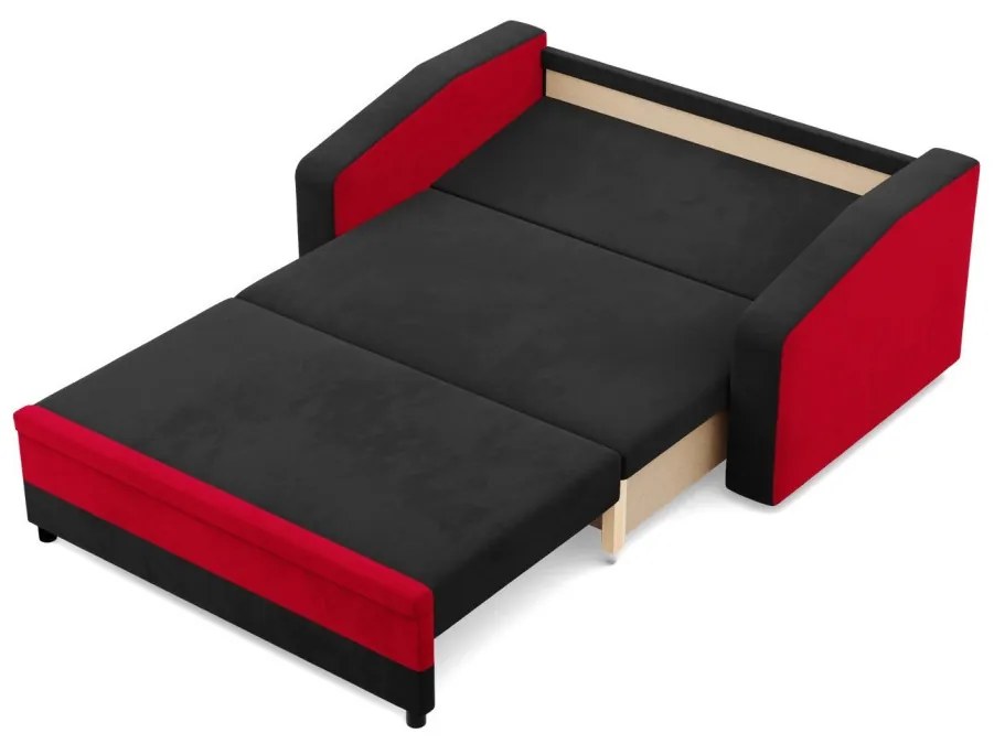 Hewlet kanapé, szövet anyag, fekete - piros