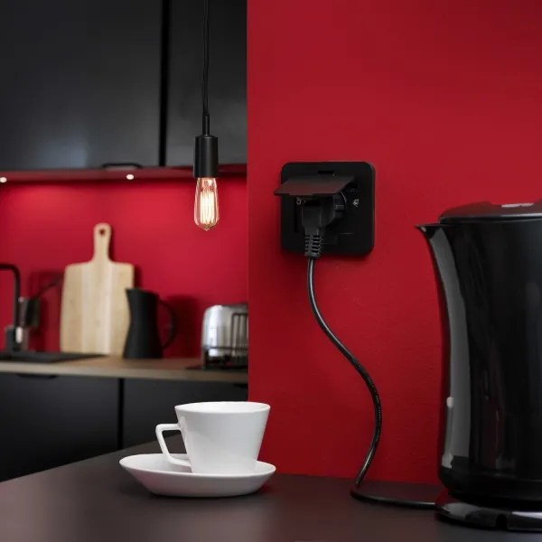 Solight 5B322B - Kültéri beépített padló aljzat IP55 fekete négyszögletes