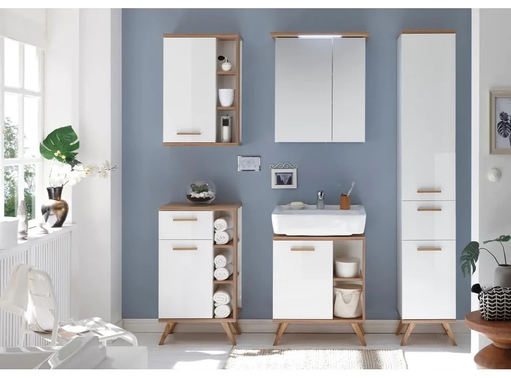 Fehér alacsony fürdőszoba szekrény 51x90 cm Set 923 - Pelipal