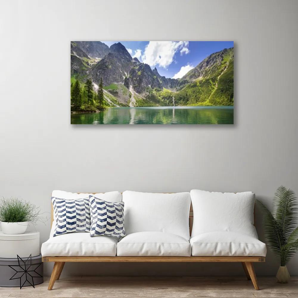 Vászonkép Mountain Lake Landscape 100x50 cm