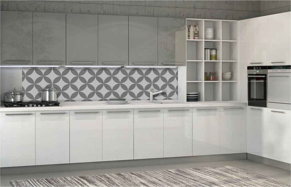 Flizelin fotótapéta Szürke oválisok és rombuszok Minimalizmus 250x60 +ragasztó