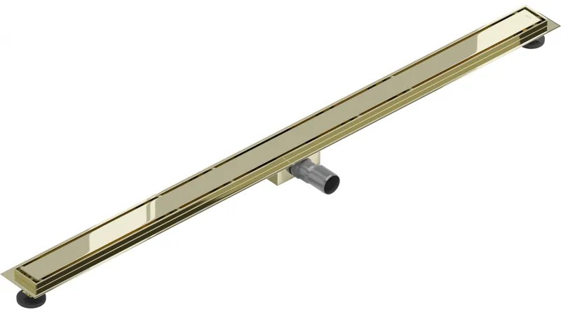 Mexen Lapos rozsdamentes acél zuhanyfolyó 160 cm minta M13, 2in1, arany, 1510160