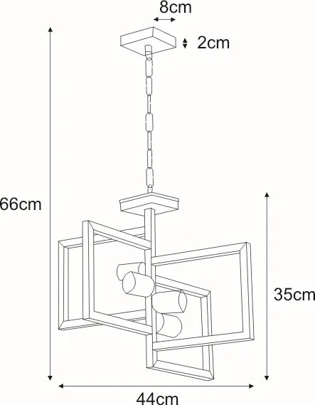 KAJA K-4036 LAVAYA Fekete Színű Függeszték 4xE27 15W IP20
