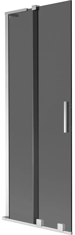 Mexen Velar L, 2 szárnyas eltolható kádparaván 75 x 150 cm, 8mm szürke üveg, króm profil, 896-075-003-41-01