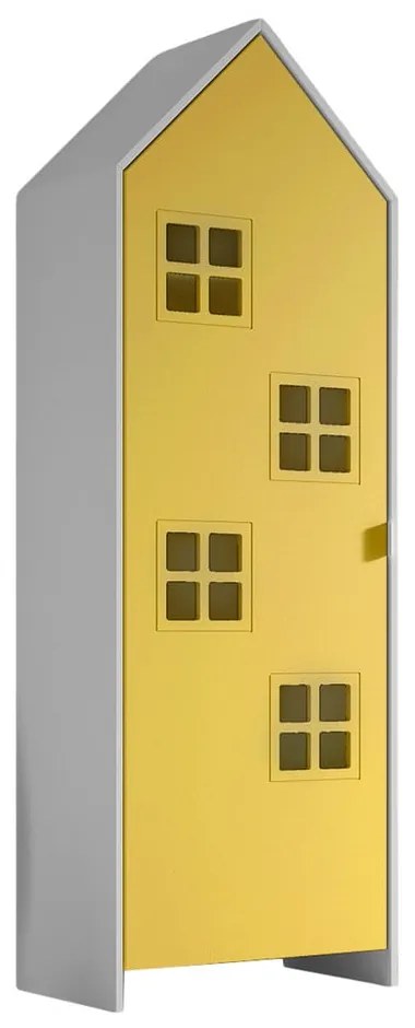 Sárga-fehér gyerek ruhásszekrény 58x172x37 cm Casami Bruges – Vipack