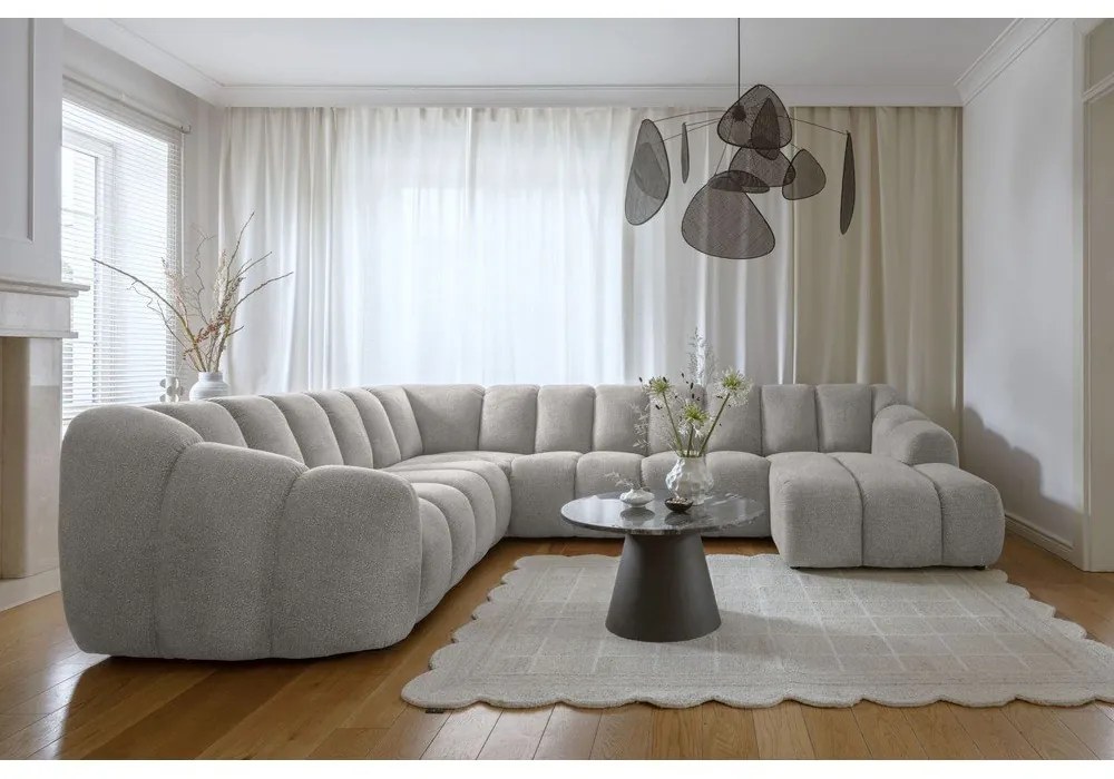 Világosszürke sarokkanapé (bal oldali-U alakú) Shell – Miuform