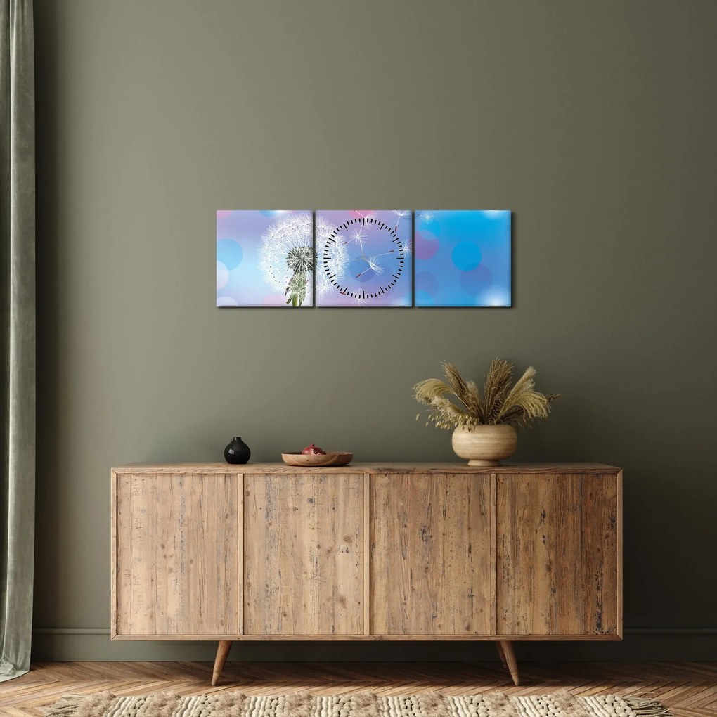 Kép - Pitypang a szélben (órával) (90x30 cm)