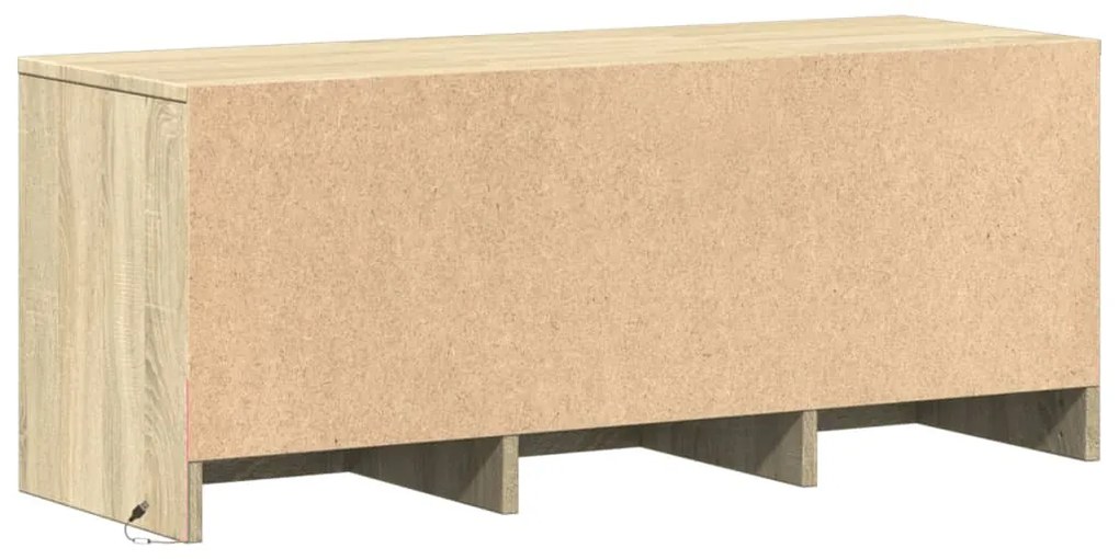 sonoma tölgy színű szerelt fa TV-szekrény LED-del 97x34x40 cm