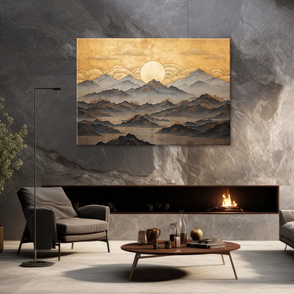 Gario Vászonkép Gyönyörű arany táj Japánban Méret: 90 x 60 cm