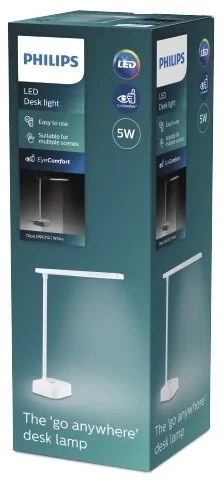 Philips TILPA LED 5W/5V érintős asztali lámpa, állítható fényerővel, 1800 mAh