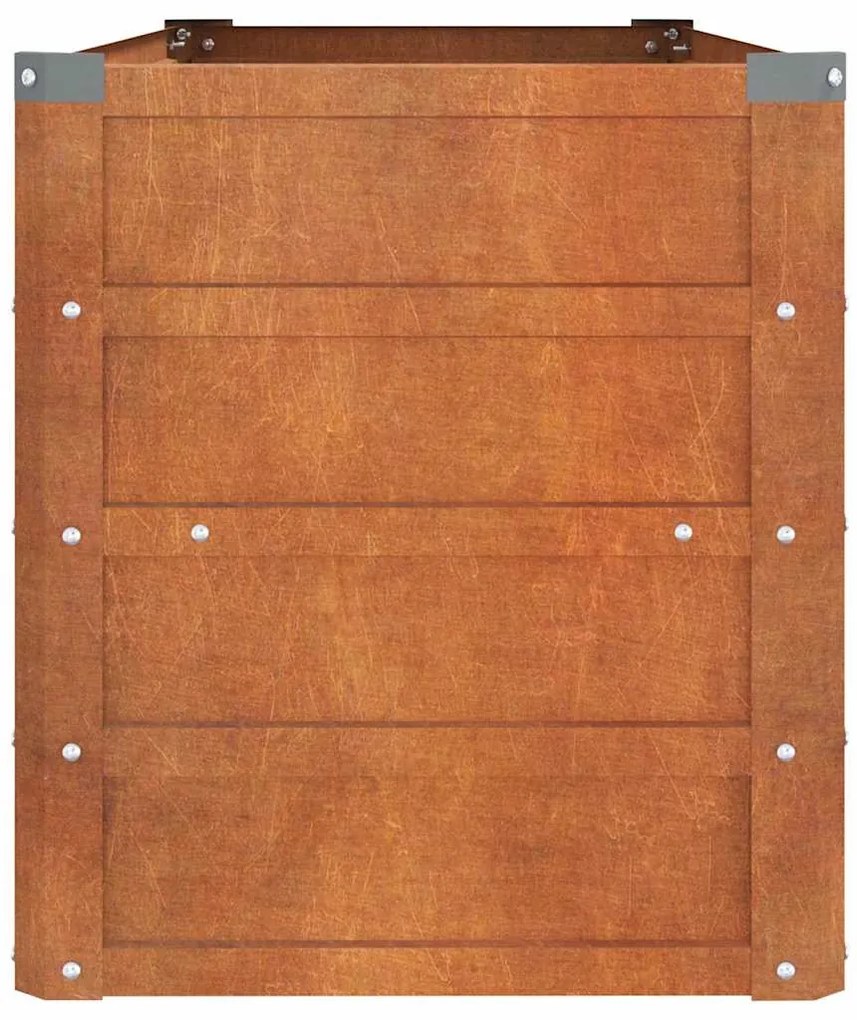 rozsda színű corten acél kerti magaságyás 100 x 40 x 45 cm