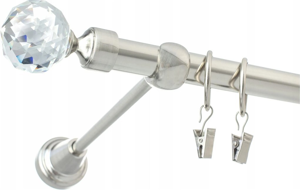 Függönykarnis Crystal Fém Szimpla 19mm 140 cm