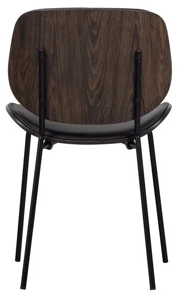 Fekete bőrutánzat étkezőszék szett 2 db-os Close In – WOOOD