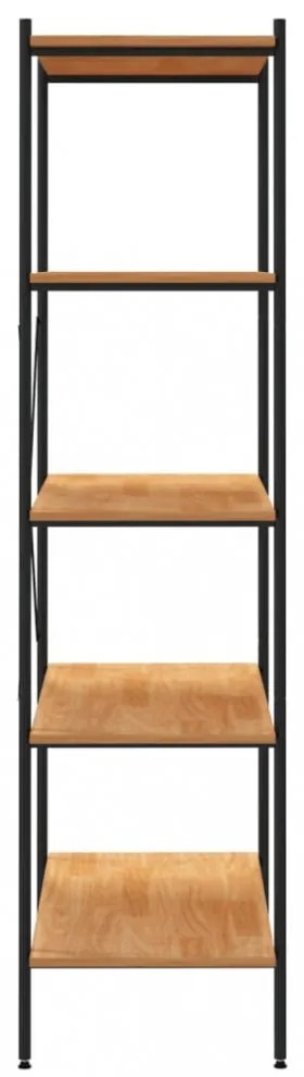 5 szintes polcrendszer fekete és tölgy 80x40x163 cm