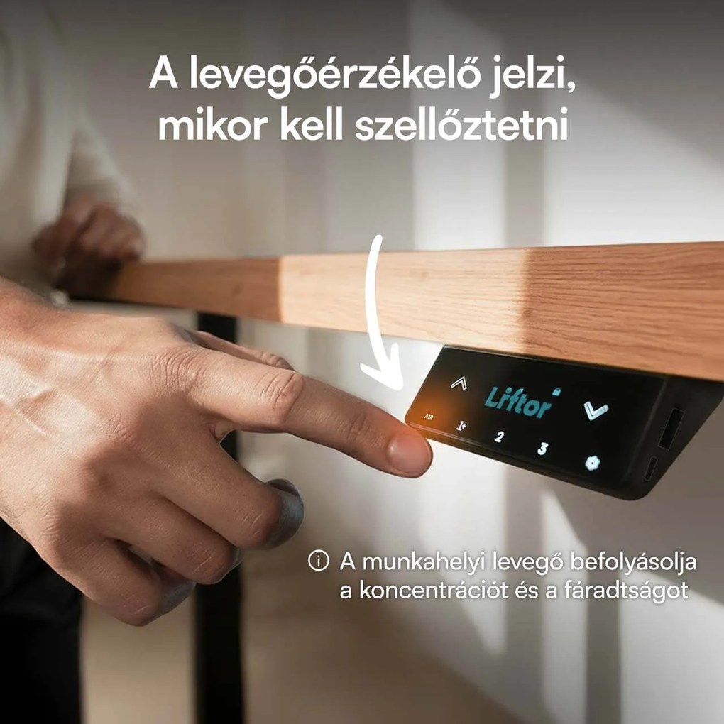 Elektromosan állítható magasságú asztal Liftor Expert, fekete