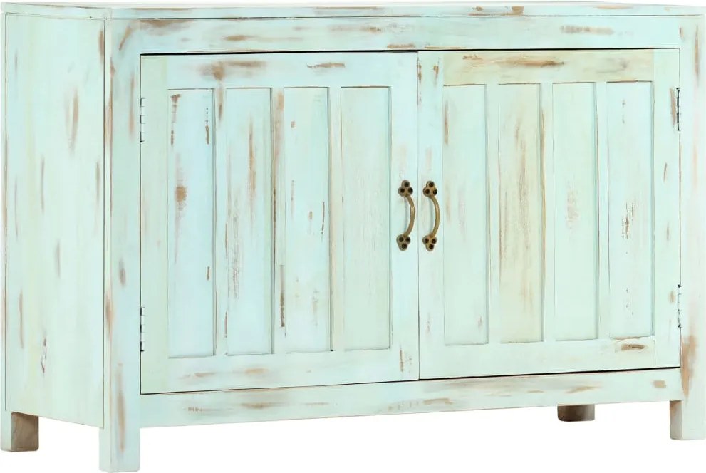 vidaXL világoskék tömör mangófa tálalószekrény 110 x 35 x 70 cm