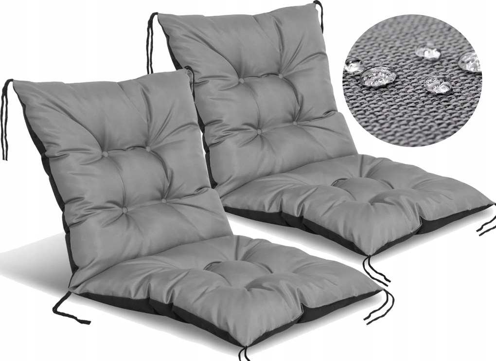 Kerti Székpárna 50x50x50 cm Kötött Vízálló Szürke