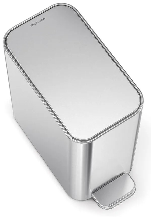 Matt ezüstszínű acél pedálos szemetes 5 l – simplehuman