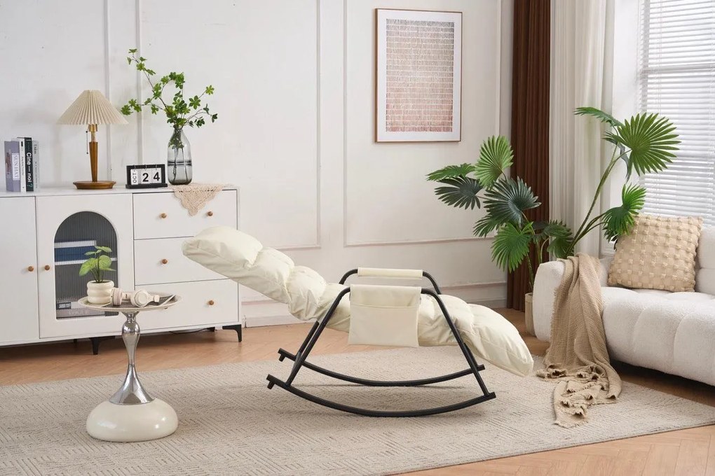 Hintaszék 5 fokozatban állítható,párnázott kivitelben, Fehér