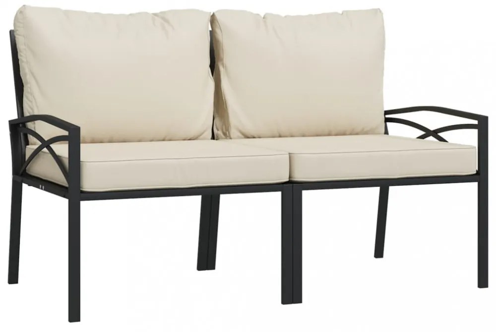 6 részes acél kerti ülőgarnitúra homokszínű párnákkal