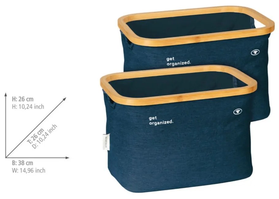 Textil tárolókosár szett 2 db-os 38x26x26 cm Tom Tailor – Wenko